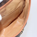 CELINE Macadam Canvas Shoulder Bag PVC Leather Brown Gold Auth 154711-17