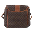 CELINE Macadam Canvas Shoulder Bag PVC Leather Brown Gold Auth 154711-2
