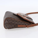 CELINE Macadam Canvas Shoulder Bag PVC Leather Brown Gold Auth 154711-4