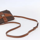 CELINE Macadam Canvas Shoulder Bag PVC Leather Brown Gold Auth 154711-7