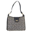 CELINE C Sulky Shoulder Bag Canvas Navy Gold Auth 154713-1