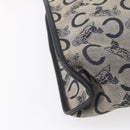 CELINE C Sulky Shoulder Bag Canvas Navy Gold Auth 154713-11