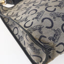 CELINE C Sulky Shoulder Bag Canvas Navy Gold Auth 154713-13