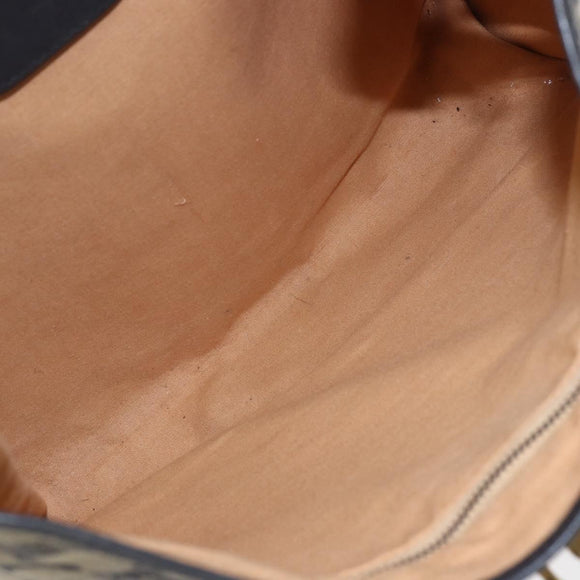 CELINE C Sulky Shoulder Bag Canvas Navy Gold Auth 154713