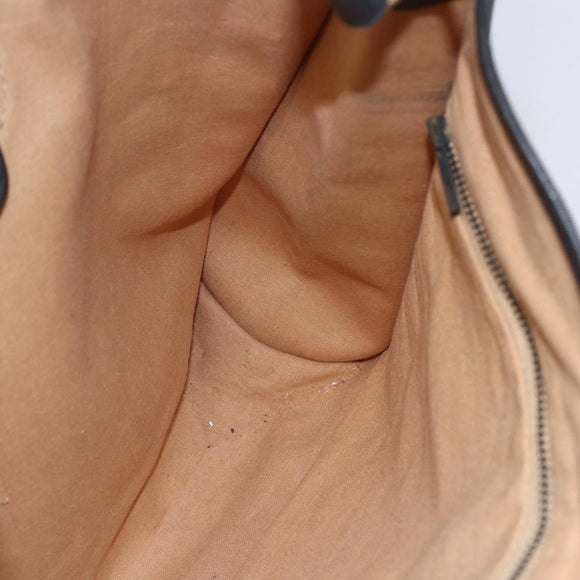 CELINE C Sulky Shoulder Bag Canvas Navy Gold Auth 154713