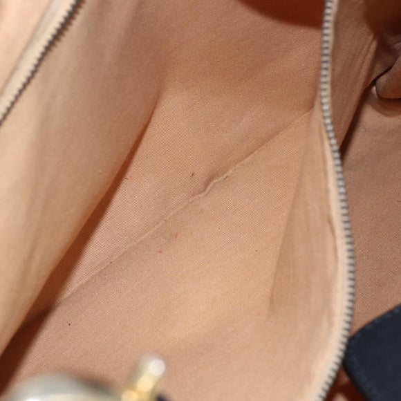 CELINE C Sulky Shoulder Bag Canvas Navy Gold Auth 154713