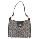 CELINE C Sulky Shoulder Bag Canvas Navy Gold Auth 154713-2