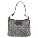 CELINE C Sulky Shoulder Bag Canvas Navy Gold Auth 154713-3