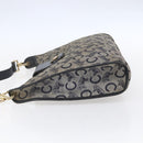 CELINE C Sulky Shoulder Bag Canvas Navy Gold Auth 154713-4