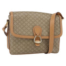 CELINE Macadam Canvas Shoulder Bag PVC Beige Gold Auth 154715-1