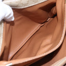 CELINE Macadam Canvas Shoulder Bag PVC Beige Gold Auth 154715-21