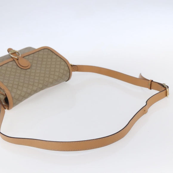 CELINE Macadam Canvas Shoulder Bag PVC Beige Gold Auth 154715