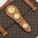 CELINE Macadam Canvas Medallion Hand Bag PVC Leather Brown Gold Auth 154716-17