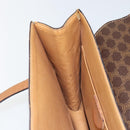 CELINE Macadam Canvas Medallion Hand Bag PVC Leather Brown Gold Auth 154716-20