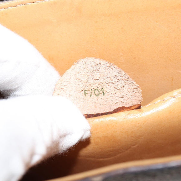 CELINE Macadam Canvas Medallion Hand Bag PVC Leather Brown Gold Auth 154716