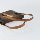 CELINE Macadam Canvas Medallion Hand Bag PVC Leather Brown Gold Auth 154716-7