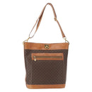 CELINE Macadam Canvas Shoulder Bag PVC Leather Brown Gold Auth 154717-1