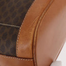 CELINE Macadam Canvas Shoulder Bag PVC Leather Brown Gold Auth 154717-15