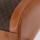 CELINE Macadam Canvas Shoulder Bag PVC Leather Brown Gold Auth 154717-17