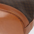 CELINE Macadam Canvas Shoulder Bag PVC Leather Brown Gold Auth 154717-9