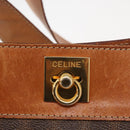 CELINE Macadam Canvas Shoulder Bag PVC Leather Brown Gold Auth 154717-18