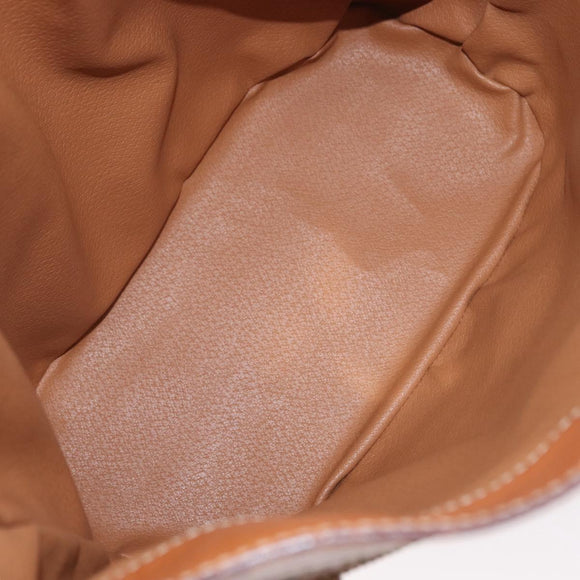 CELINE Macadam Canvas Shoulder Bag PVC Leather Brown Gold Auth 154717