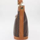 CELINE Macadam Canvas Shoulder Bag PVC Leather Brown Gold Auth 154717-3