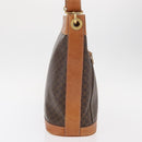 CELINE Macadam Canvas Shoulder Bag PVC Leather Brown Gold Auth 154717-4