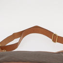 CELINE Macadam Canvas Shoulder Bag PVC Leather Brown Gold Auth 154717-14