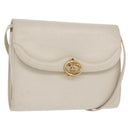 CELINE Shoulder Bag Leather Ivory Gold Auth 154718-1