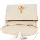 CELINE Shoulder Bag Leather Ivory Gold Auth 154718-9