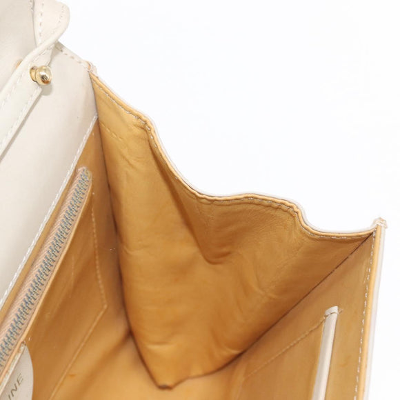 CELINE Shoulder Bag Leather Ivory Gold Auth 154718
