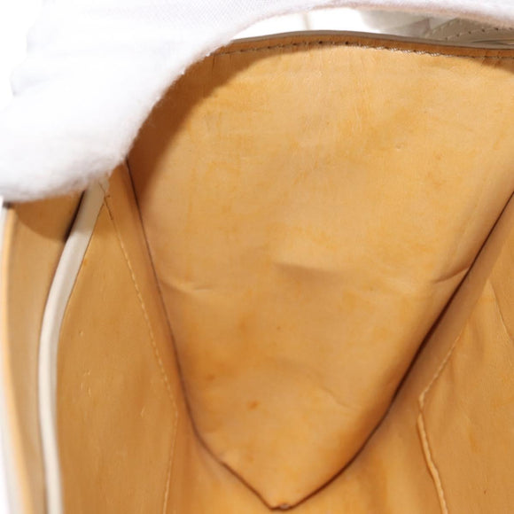 CELINE Shoulder Bag Leather Ivory Gold Auth 154718