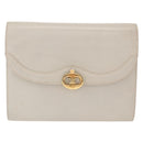 CELINE Shoulder Bag Leather Ivory Gold Auth 154718-13