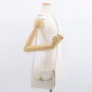 CELINE Shoulder Bag Leather Ivory Gold Auth 154718-23