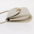 CELINE Shoulder Bag Leather Ivory Gold Auth 154718-4