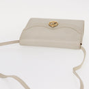 CELINE Shoulder Bag Leather Ivory Gold Auth 154718-6