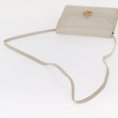 CELINE Shoulder Bag Leather Ivory Gold Auth 154718-7