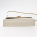 CELINE Shoulder Bag Leather Ivory Gold Auth 154718-5