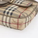 BURBERRY Nova Check Shoulder Bag PVC Beige Gold Auth 154719-9