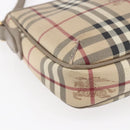 BURBERRY Nova Check Shoulder Bag PVC Beige Gold Auth 154719-16