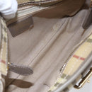 BURBERRY Nova Check Shoulder Bag PVC Beige Gold Auth 154719-11