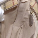 BURBERRY Nova Check Shoulder Bag PVC Beige Gold Auth 154719-20