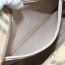 BURBERRY Nova Check Shoulder Bag PVC Beige Gold Auth 154719-21