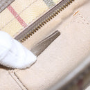 BURBERRY Nova Check Shoulder Bag PVC Beige Gold Auth 154719-12