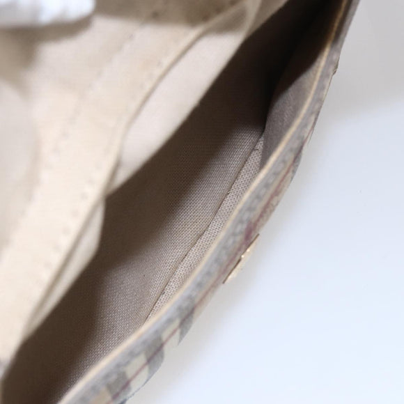 BURBERRY Nova Check Shoulder Bag PVC Beige Gold Auth 154719