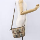 BURBERRY Nova Check Shoulder Bag PVC Beige Gold Auth 154719-23