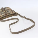 BURBERRY Nova Check Shoulder Bag PVC Beige Gold Auth 154719-7