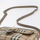 BURBERRY Nova Check Shoulder Bag PVC Beige Gold Auth 154719-8