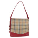 BURBERRY Nova Check Shoulder Bag Canvas Beige Gold Auth 154720-1